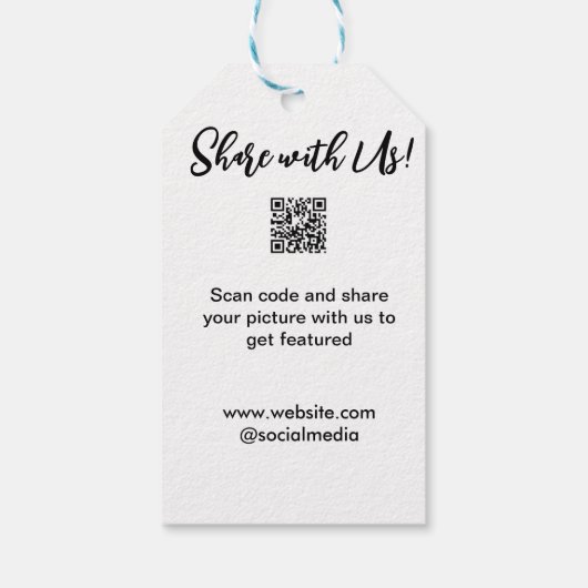 Deel uw afbeelding scan QR-code website toevoegen Cadeaulabel (Achterkant)