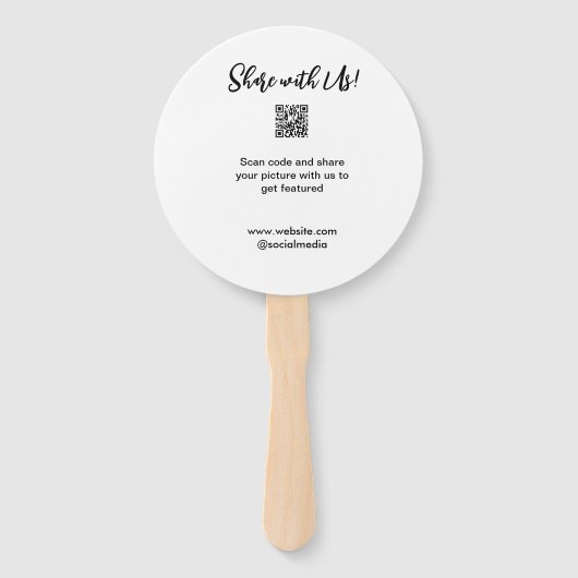 Deel uw afbeelding scan QR-code website toevoegen  Handwaaier (Voorkant)