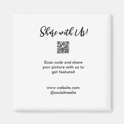 Deel uw afbeelding scan QR-code website toevoegen  Magneet (Voorkant)