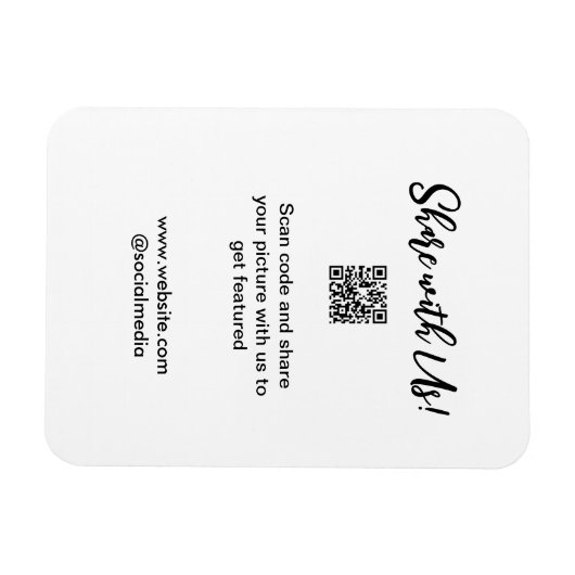 Deel uw afbeelding scan QR-code website toevoegen  Magneet (Horizontaal)