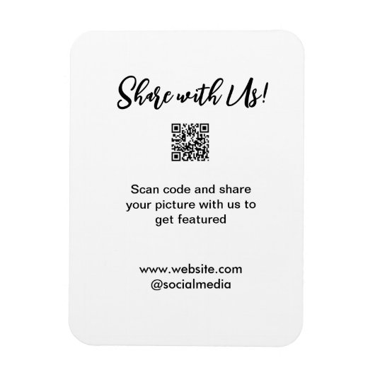 Deel uw afbeelding scan QR-code website toevoegen  Magneet (Verticaal)