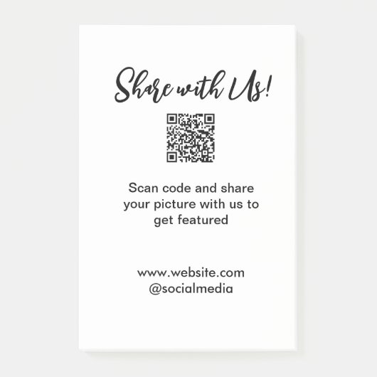 Deel uw afbeelding scan QR-code website toevoegen  Post-it® Notes (Voorkant)