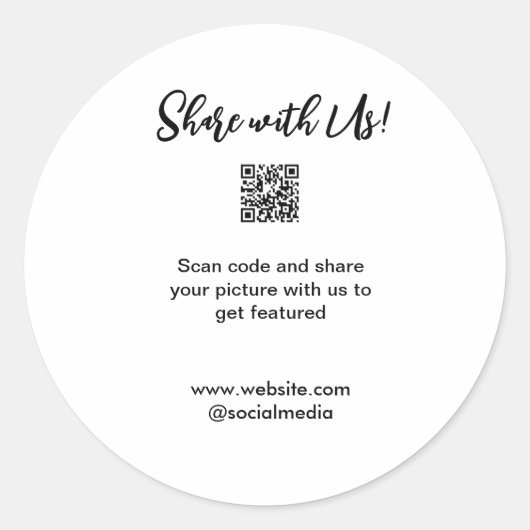 Deel uw afbeelding scan QR-code website toevoegen  Ronde Sticker (Voorkant)