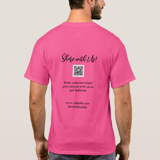 Deel uw afbeelding scan QR-code website toevoegen  T-shirt (Achterkant)