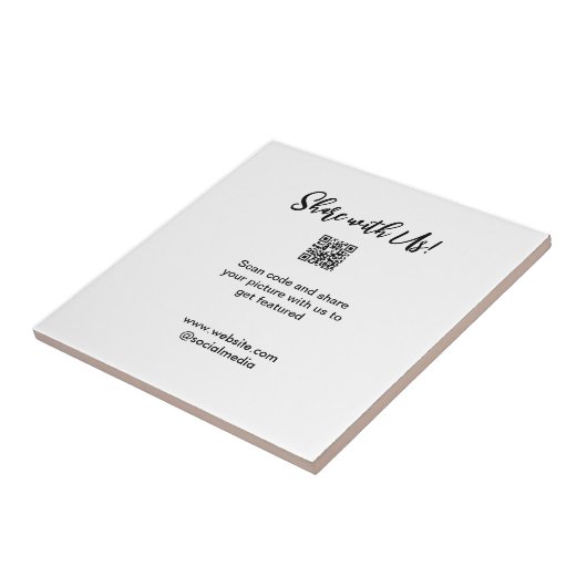 Deel uw afbeelding scan QR-code website toevoegen  Tegeltje (Zijkant)