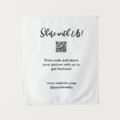 Deel uw afbeelding scan QR-code website toevoegen  Wandkleed (Voorkant)
