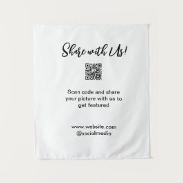 Deel uw afbeelding scan QR-code website toevoegen  Wandkleed