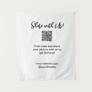 Deel uw afbeelding scan QR-code website toevoegen Wandkleed