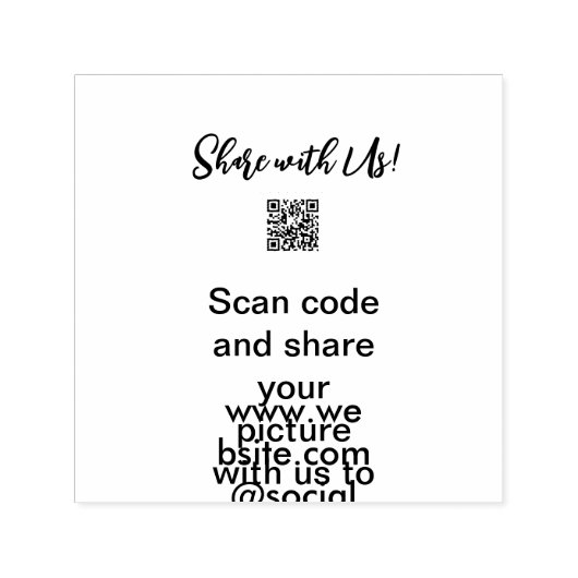 Deel uw afbeelding scan QR-code website toevoegen  Zelfinktende Stempel (Design)