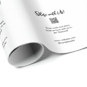 Deel uw foto scan QR-code website e-mail toevoegen Cadeaupapier (Rol Hoek)