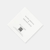 Deel uw foto's QR Code Minimal Wedding Elegant Servet (Hoek)