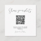 Deel uw Shots Fotoalbum QR Code Bruiloft Informatiekaartje (Voorkant)