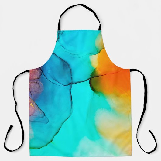 Deel van alcoholschilderende inkt, macrofoto, abst schort (Voorkant)