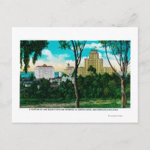 Deel van de Skyline van San Diego met El Corte Briefkaart