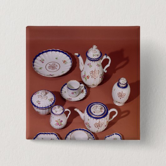 Deel van een Worcester monogrammed-theedienst Vierkante Button 5,1 Cm (Voorkant)