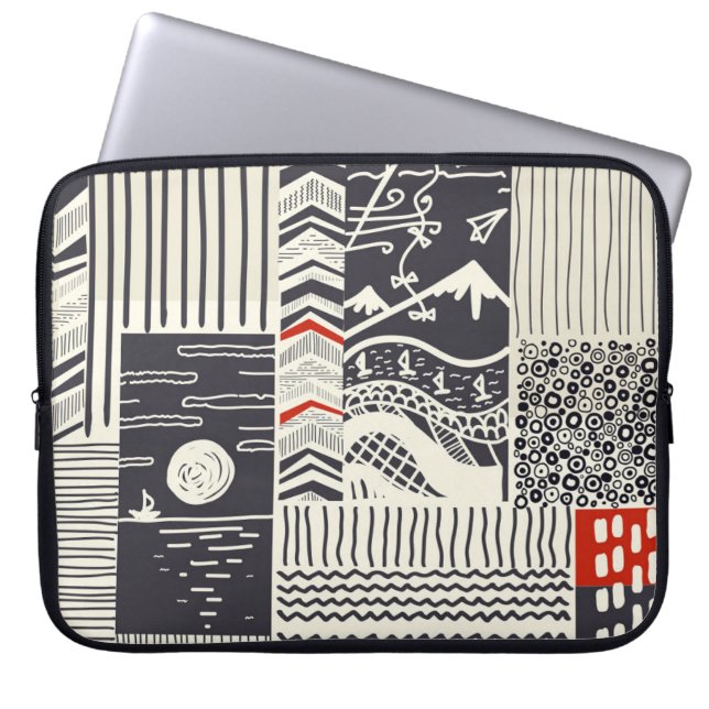 Deel van hout met gepelde groene verf, abstract te laptop sleeve (Voorkant)