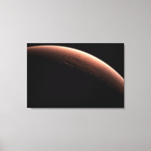 Deel van Mars op de grens van licht en donker. Canvas Afdruk (Voorkant)