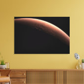 Deel van Mars op de grens van licht en donker. Canvas Afdruk (Insitu (Woonkamer))
