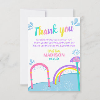 Deelgebied Splish Splash Pad Water Park Girl Birth Bedankkaart