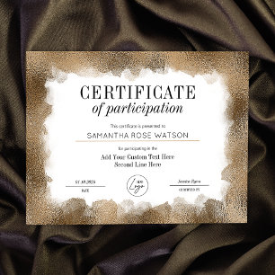 Deelnamecertificaat Gold Glitter Logo Award