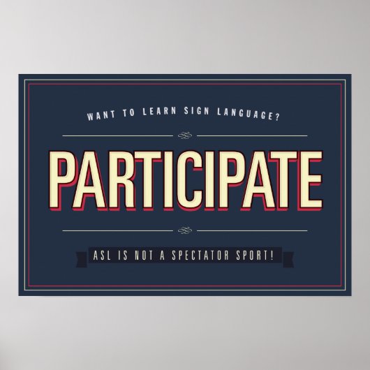 Deelnemen. ASL-klasse... poster (Voorkant)