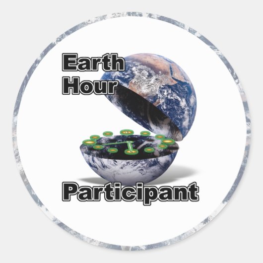 Deelnemer Earth Hour Ronde Sticker (Voorkant)