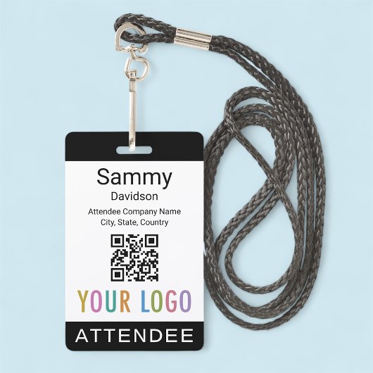 Deelnemer Event Badge Conference QR Code Logo Zwar