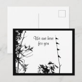 deelneming niet alleen vrienden familie vogels briefkaart (Voorkant / Achterkant)