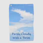 Deels Bewolkte Hemel met een Twist Blauw en Wit Golfhanddoek (Voorkant)