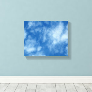 Deels Cloudy Blue Sky Foto op Wrapped Canvas Afdruk