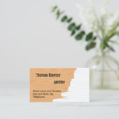 Deels geschilderde visitekaartjes van hout (Staand voorkant)