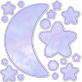 Deels van Paarse maan en sterren Sticker (Voorkant)
