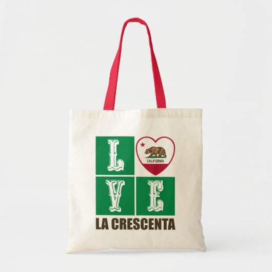 Deelstaat Californië - Vlag - Hart La Crescenta Tote Bag (Voorkant)