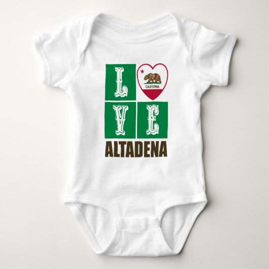 Deelstaat Californië - Vlag Heart Altadena Romper (Voorkant)