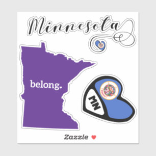 Deelstaat Minnesota, blad van die gesneden Sticker