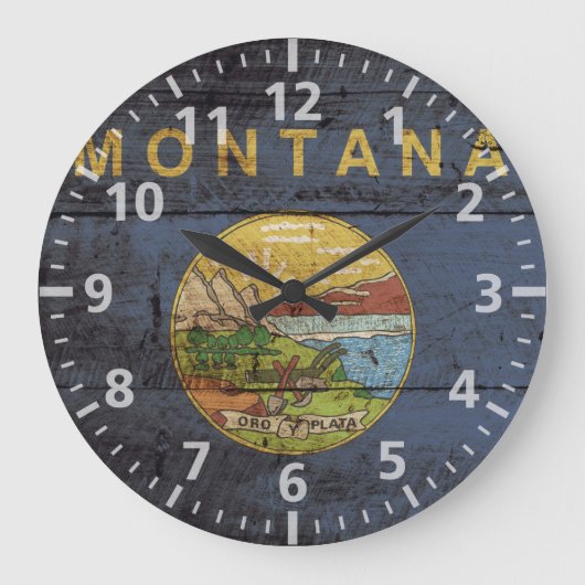Deelstaat Montana Vlag op oude houten korrels Grote Klok (Voorkant)