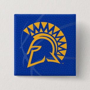 Deelstaat San Jose Spartans: Basketball Vierkante Button 5,1 Cm