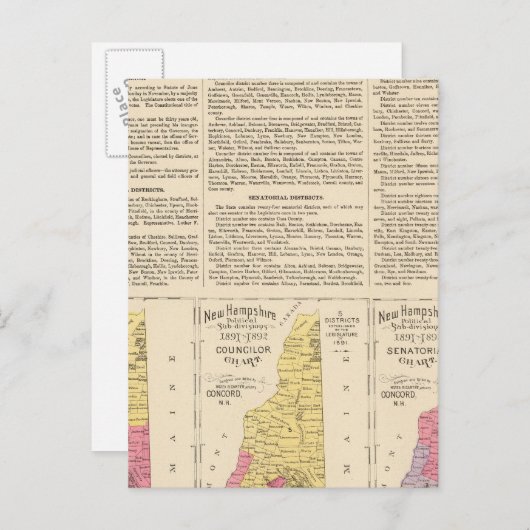 Deelstaatoverheid New Hampshire Briefkaart (Voorkant / Achterkant)