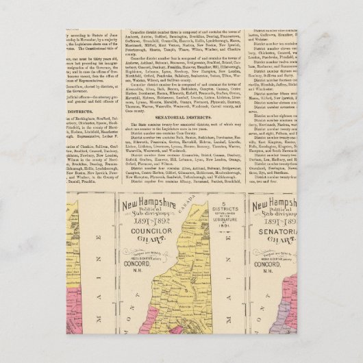 Deelstaatoverheid New Hampshire Briefkaart (Voorkant)