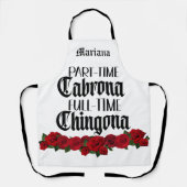 Deeltijd Cabrona voltijd Chingona schort (Voorkant)