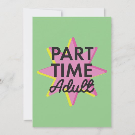 Deeltijd Volwassene Aankondiging (Voorkant)