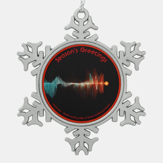 Deeltjesgolfdualiteit Tin Sneeuwvlok Ornament (Voorkant)