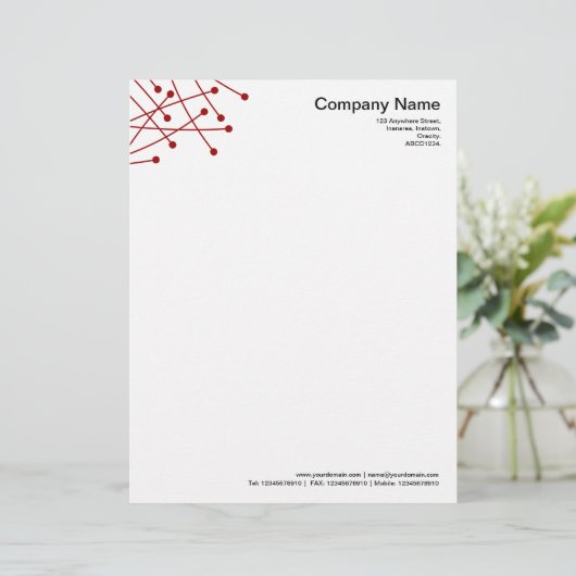 Deeltjessporen - Ruby Red Custom Briefhoofd (Staand voorkant)