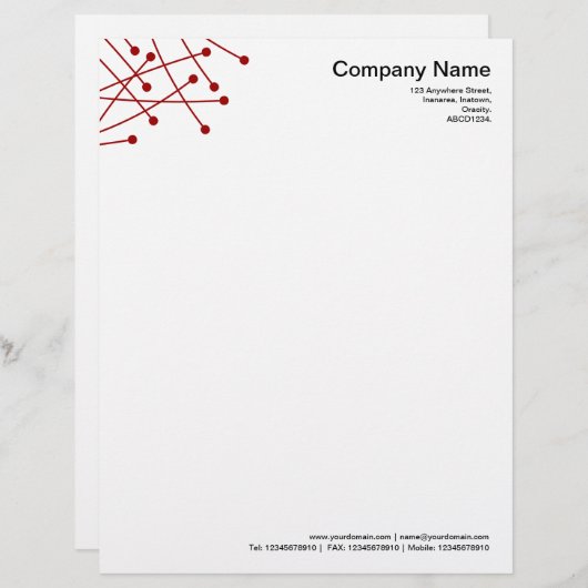 Deeltjessporen - Ruby Red Custom Briefhoofd (Voorkant / Achterkant)