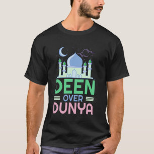 Deen Over Dunya - Moskee Islamitisch Plezier Relig T-shirt