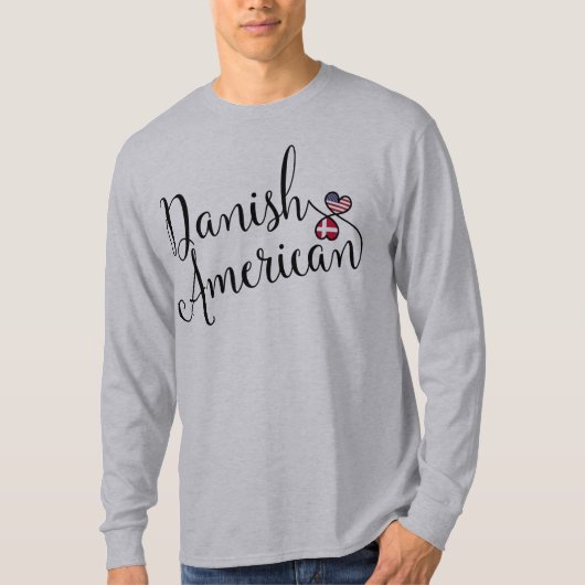 Deens Amerikaans gejumeleerd hart T-shirt (Voorkant)