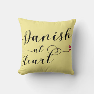 Deens bij Heart Throw Cushion, Denemarken Kussen