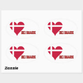 Deens hart ovale sticker (Vel)