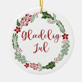 Deens kerstfeest, Glædelig jul Keramisch Ornament (Voorkant)