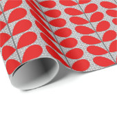 Deens leren uit de middeleeuwen, diep rood en grij cadeaupapier (Rol Hoek)